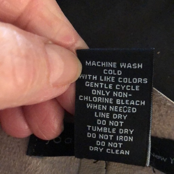 Joan Vass New York Lovely Taupe Faux Leather Waterfall Front Jacket Size Small - Picture 12 of 12